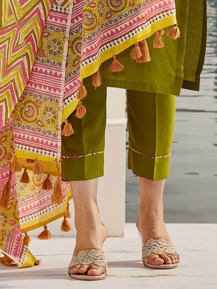 Muslin Cotton Embroidery Cotton Palazzo Suit - MYLUXURY LANE ENTERPRISE